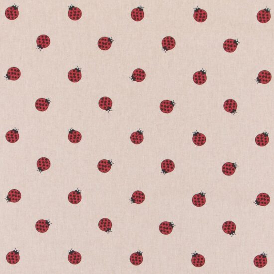 Ladybirds Linen Canvas Fabric