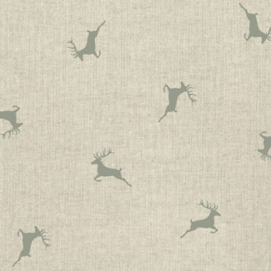 Grey Reindeer Linen Look Canvas Fabric