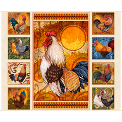 Sunrise Farms Rooster Panel Quilting Treasures