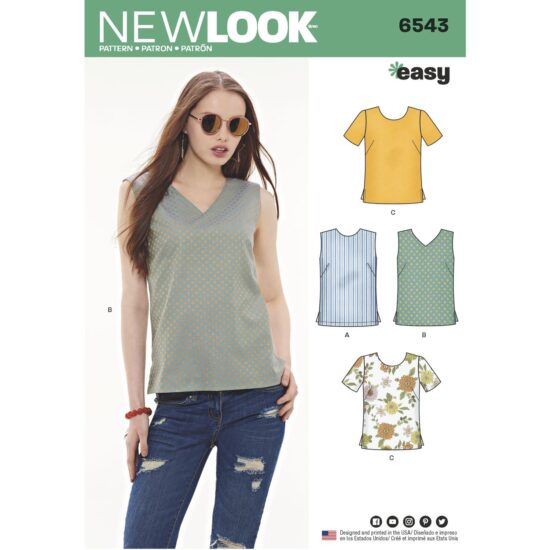 New Look Pattern 6543 Womens Easy Tops