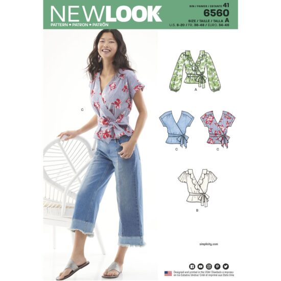 New Look Pattern 6560 Womens Wrap Tops