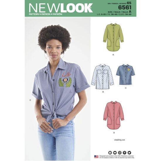 New Look Pattern 6561 Womens Shirts in Three Lengths