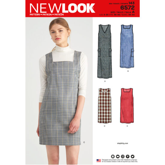 New Look Pattern 6572 Misses Jumper Dress
