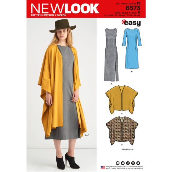 New Look Pattern 6573 Misses Dress and Wrap