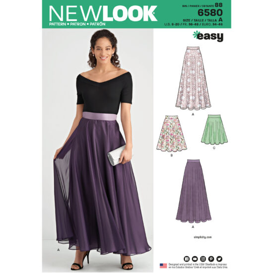 New Look Pattern 6580 Misses Circle Skirt