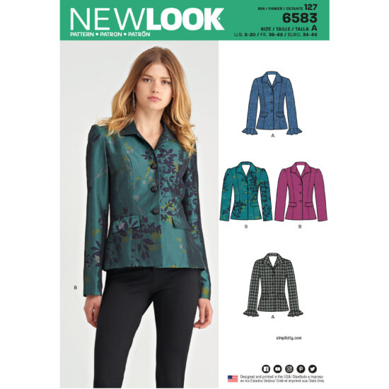 New Look Pattern 6583 Misses Lined Jacket