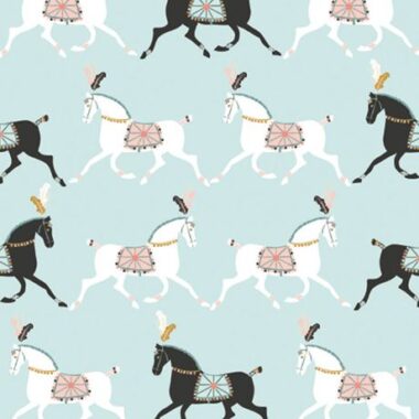 Night Circus Horses Cotton Fabric Camelot