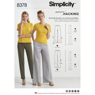 Simplicity Easy Sewing Pattern 8389 Long Pants, Pull-on, Shorts