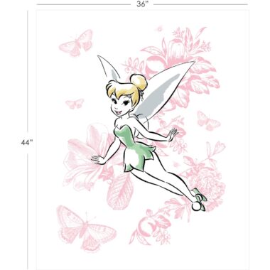 Tinker Bell Floral Fabric Panel Disney