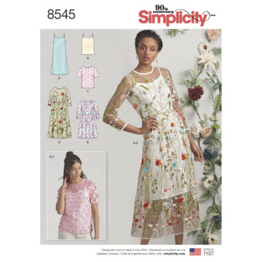 Simplicity Misses' Dress Sewing Pattern Kit, Code S9326, Sizes  6-8-10-12-14, Multicolor