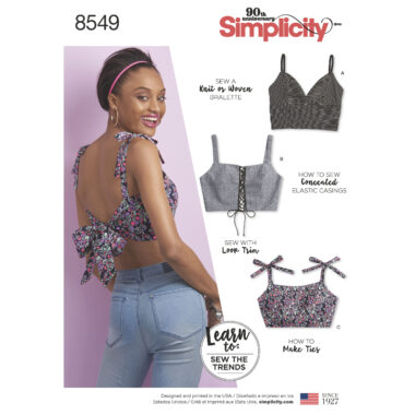 Simplicity Pattern 8549 Women’s' Bra Tops