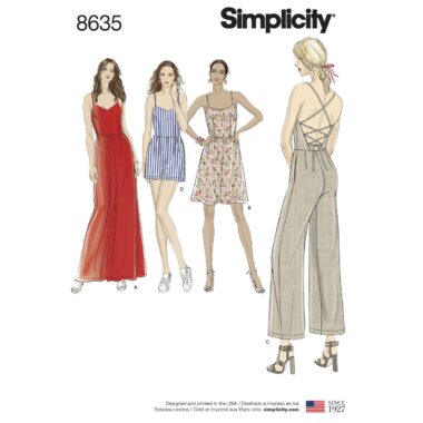 Simplicity Pattern 8635 Women’s Dress, Jumpsuit and Romper