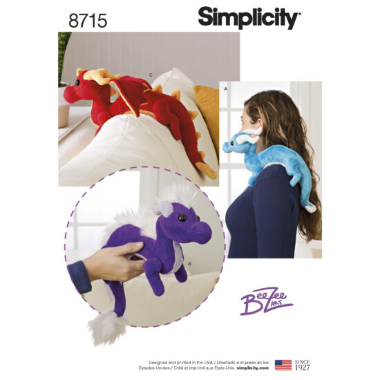Simplicity 8715 Stuffed Animals Sewing Pattern
