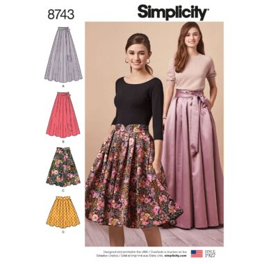 Simplicity 8743 Pleated Skirt Sewing Pattern