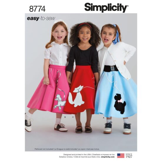 Simplicity 8774 Poodle Circle Skirt Sewing Pattern
