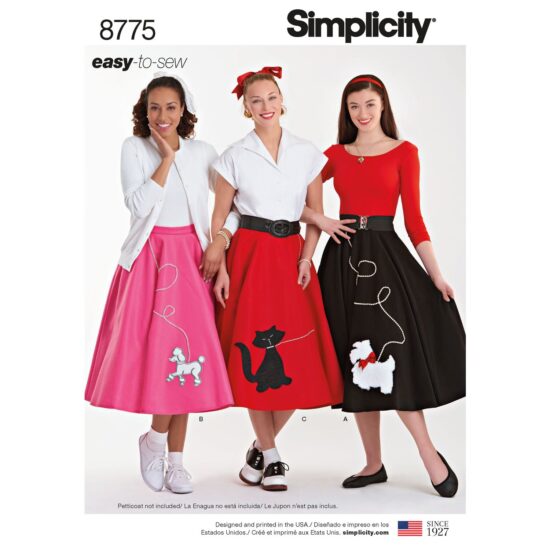 Simplicity 8775 Poodle Circle Skirt Sewing Pattern