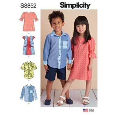 Simplicity Sewing Pattern S8852 Childrens Dresses and Shirt