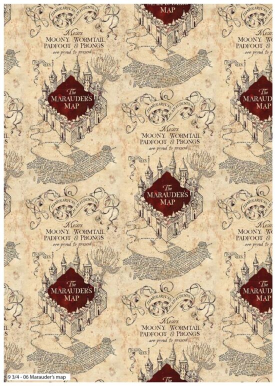 Maunders Map Harry Potter Fabric