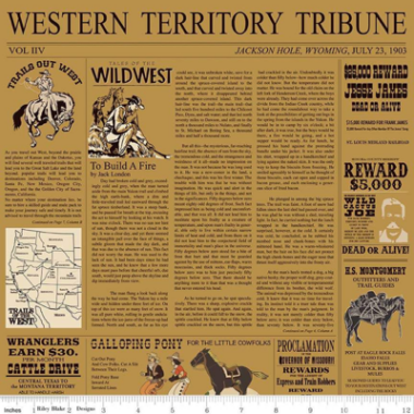 Cowboy Country Newsprint Riley Blake Cotton Fabric