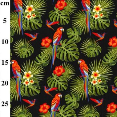 Parrot Parade Rose and Hubble Cotton Fabric