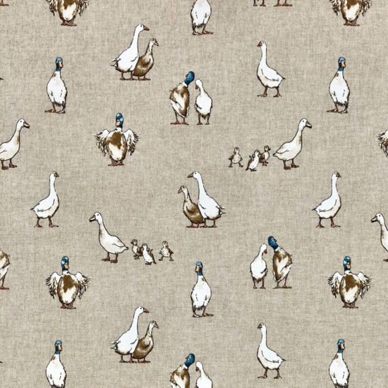 Shabby Ducks Linen Look Canvas Fabric