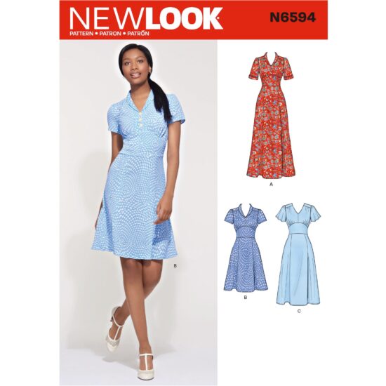 New Look Sewing Pattern N6594 Misses Dress In Three Lengths