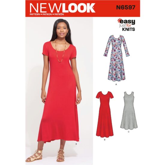 New Look Sewing Pattern N6597 Misses Knit Dress