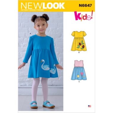 New Look Sewing Pattern N6647 Toddlers Dresses with Appliques