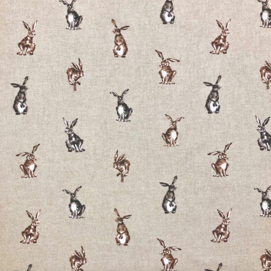 Shabby Hares Linen Look Canvas Fabric