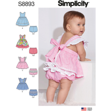 Simplicity Sewing Pattern S8893 Babies Pinafores