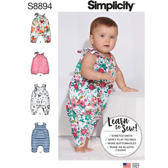 Simplicity Sewing Pattern S8894 Babies Knit Romper