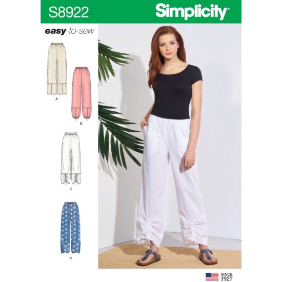 Simplicity Sewing Pattern S8922 Misses Pull-On Pants