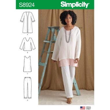 Simplicity Sewing Pattern S8924 Misses Jacket Top Tunic and Pull-On Pants
