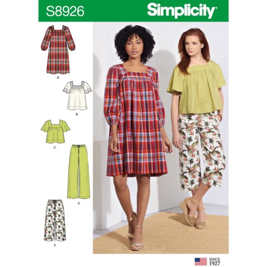 Simplicity Sewing Pattern S8926 Misses Dress Tops and Pants