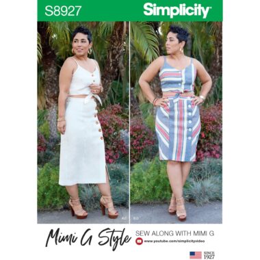 Simplicity Sewing Pattern S8927 Misses Tie Front Tops and Skirts by Mimi G Style