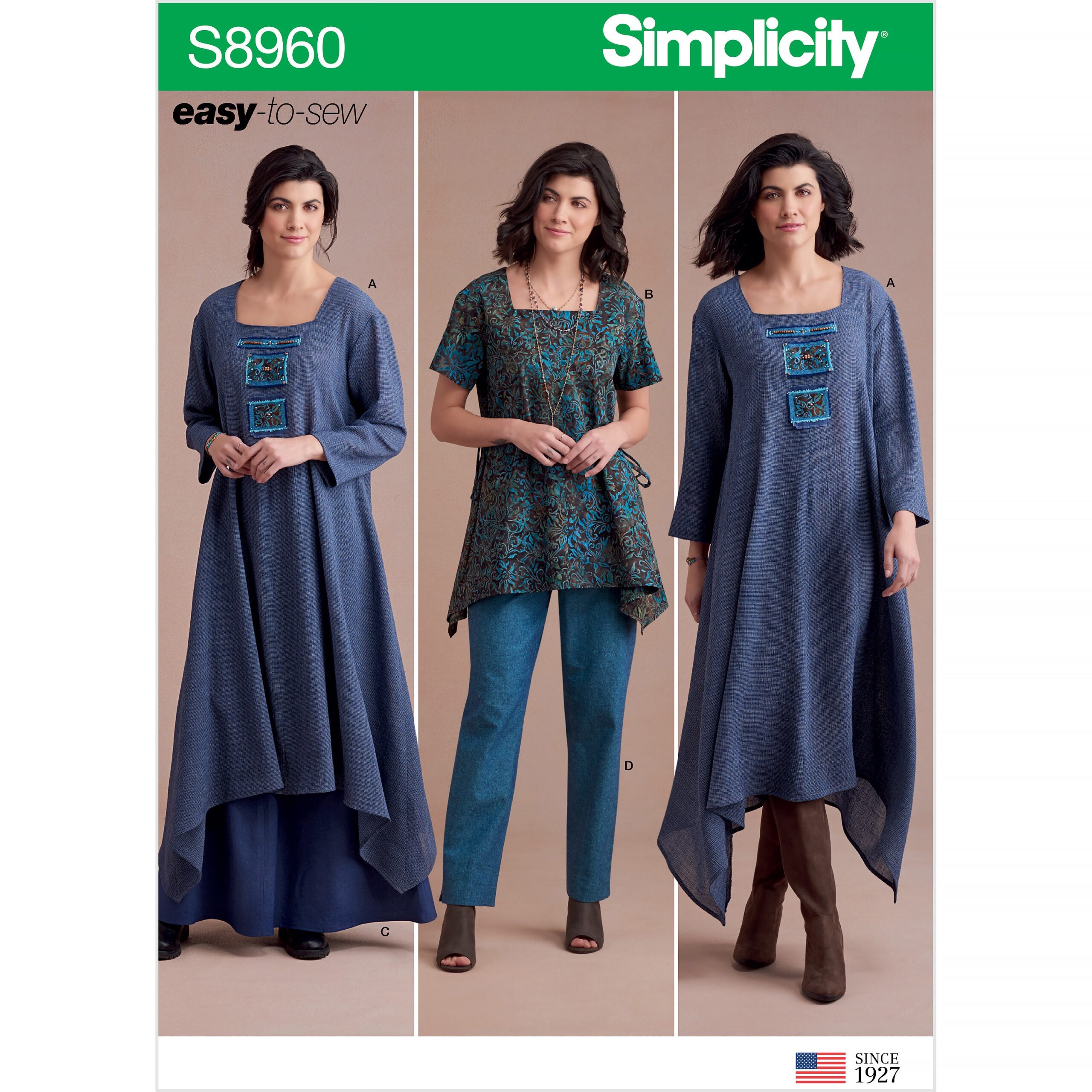Simplicity Sewing Pattern S8960 Misses Dress Or Tunic, Skirt and