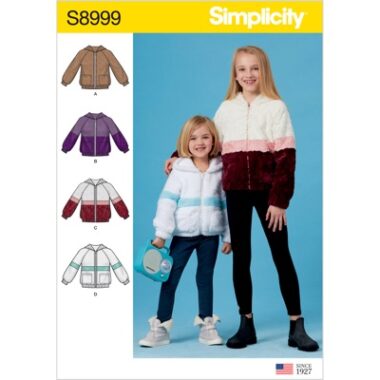 Simplicity Sewing Pattern S8999 Children's and Girls Knit Hooded Jacket