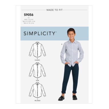 Simplicity Sewing Pattern S9056 Childrens & Teen Boys Shirts
