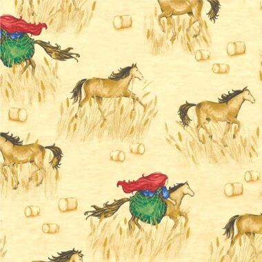 Horse and Rider Country Path Michael Miller Fabric
