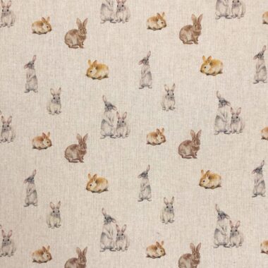 Digital Rabbits Linen Look Canvas Fabric
