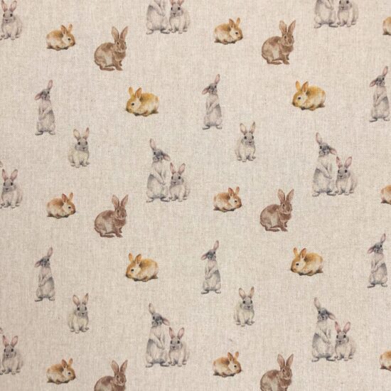 Digital Rabbits Linen Look Canvas Fabric