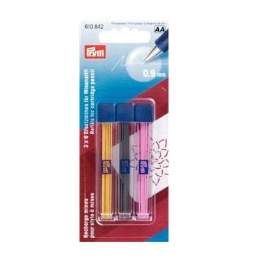 Prym Refills for cartridge pencil, Ø 0.9mm, assorted colours