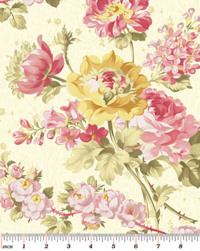 Rosemount Gazebo Roses Quilting Fabric Benartex