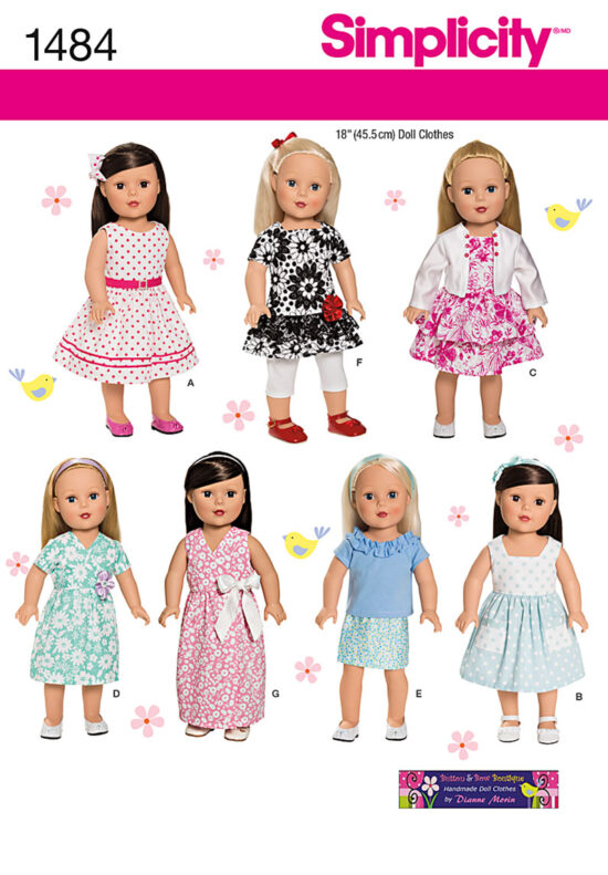 Simplicity 1484 Doll Sewing Pattern