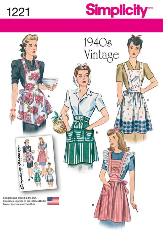 Simplicity 1221 Vintage Aprons Sewing Pattern