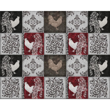 Colour Bakery Bonjour Rooster Squares Quilting Treasures
