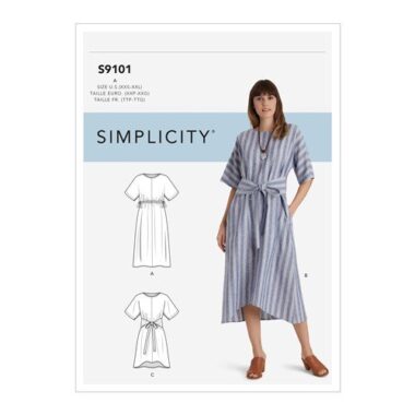 Simplicity Sewing Pattern S9101 Misses' Pullover Dresses In Two Lengths