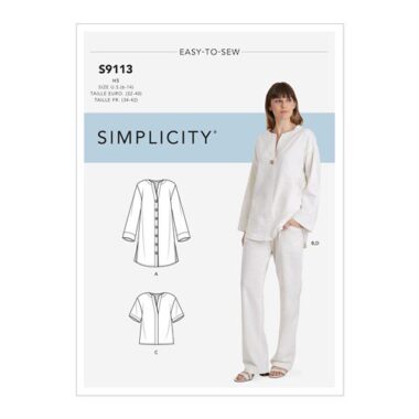 Simplicity Sewing Pattern S9113 Misses Tunic, Top & Pull On Pants