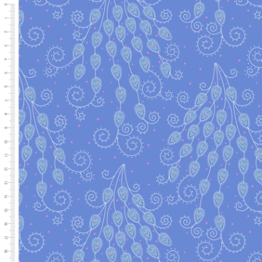 Elegant Peacock Tail Feather Cotton Fabric By Sarah Payne