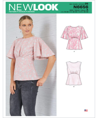 New Look N6656 Misses Tops sewing Pattern